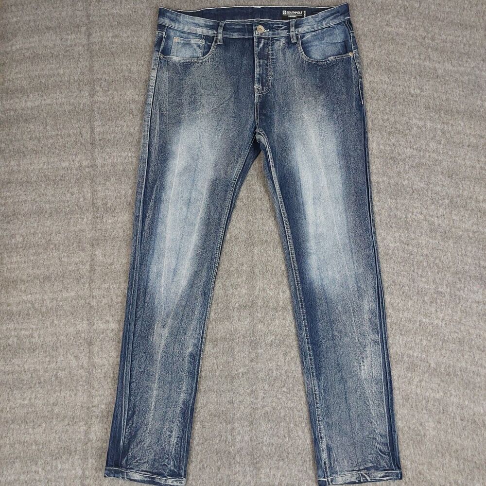 Southpole Skinny Blue Stretch Jeans Men's Size 36x32 (Fit 35x31.5) Streetwear
